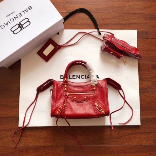 Balenciaga The City Bolso de mano Piel de becerro 382567 rojo