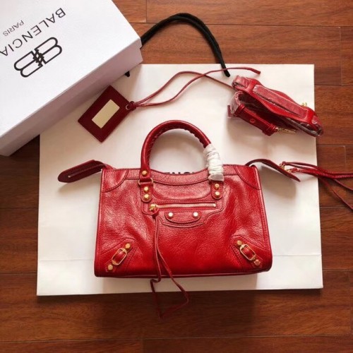 Balenciaga The City Bolso de mano Piel de becerro 382568 rojo