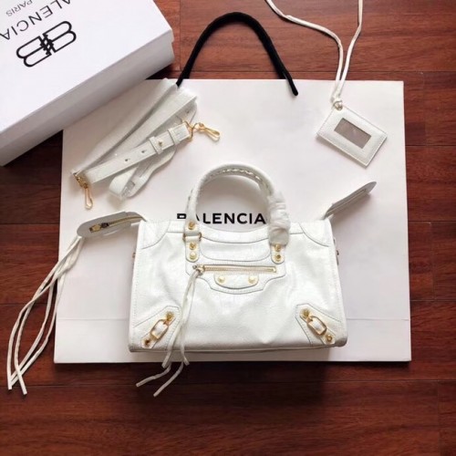 Balenciaga The City Bolso de mano Piel de becerro 382568 blanco