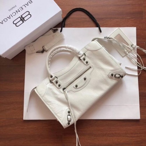 Balenciaga The City Bolso de mano Piel de becerro 382569 blanco
