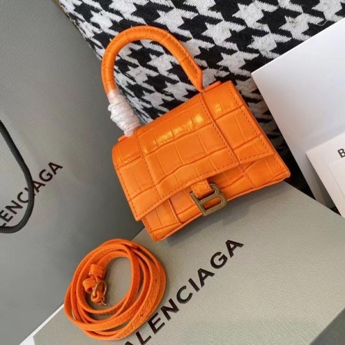 Balenciaga MUJER HOURGLASS MINI BOLSO CON MANGO SUPERIOR M8000 NARANJA