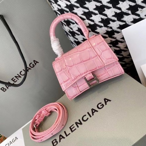 Balenciaga MUJER HOURGLASS MINI BOLSO CON ASA SUPERIOR M8000 ROSA