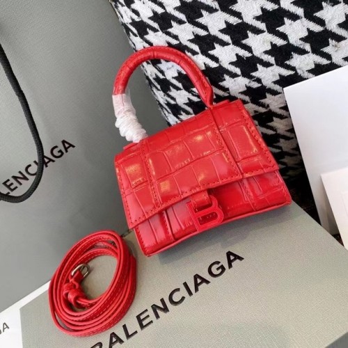 Balenciaga MUJER RELOJ DE ARENA MINI BOLSO CON ASA SUPERIOR M8000 ROJO