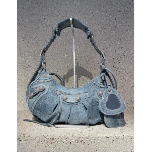 Balenciaga MUJER LE CAGOLE BOLSO DE HOMBRO MEDIANO 27541 Denim