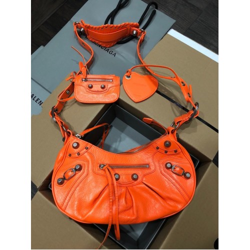 Balenciaga MUJER LE CAGOLE BOLSO DE HOMBRO MEDIANO EN 27541 naranja