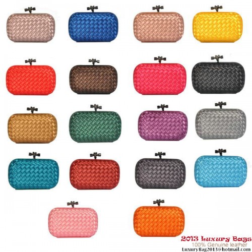 Bottega Veneta 8651S Intrecciato Silk Stretch Nudo Embragues