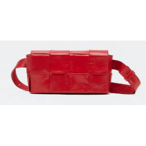 Bottega Veneta CASSETTE Mini Intreccio riñonera de piel 651053 TOMATE