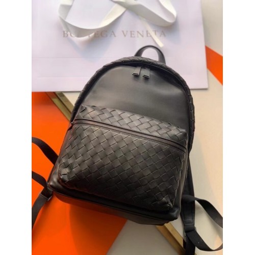 Bottega Veneta CLASSIC INTRECCIATO Mochila de cuero intrecciato 7786 negro