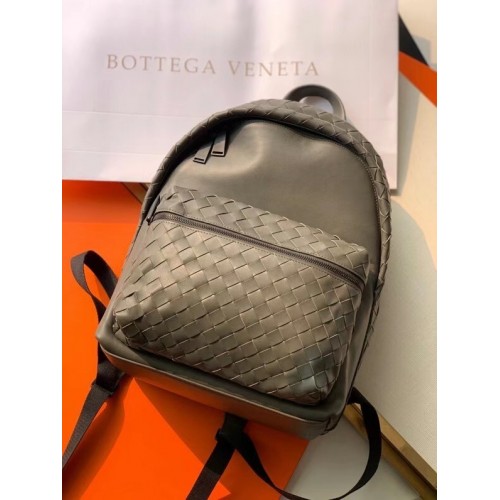 Bottega Veneta CLASSIC INTRECCIATO Mochila de cuero intrecciato 7786 gris