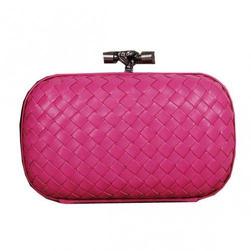 Bottega Veneta Intrecciato Piel de oveja Impero Ayers Knot Clutch 11308 Rosa