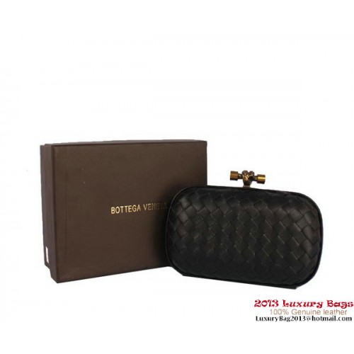 Bottega Veneta Intrecciato Silk Stretch Knot Clutches BV8615 Negro