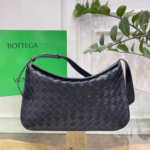 Bottega Veneta Intreccio bolso de hombro de cuero 690226 negro