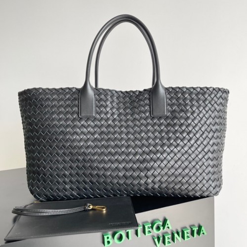 Bottega Veneta Bolso tote grande de piel intreccio 608811 negro