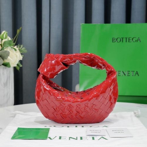 Bottega Veneta Mini intrecciato charol bolso con asa superior JODIE 651876V rojo