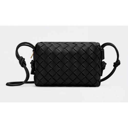 Bottega Veneta Mini bandolera de piel intrecciato 680254 negro