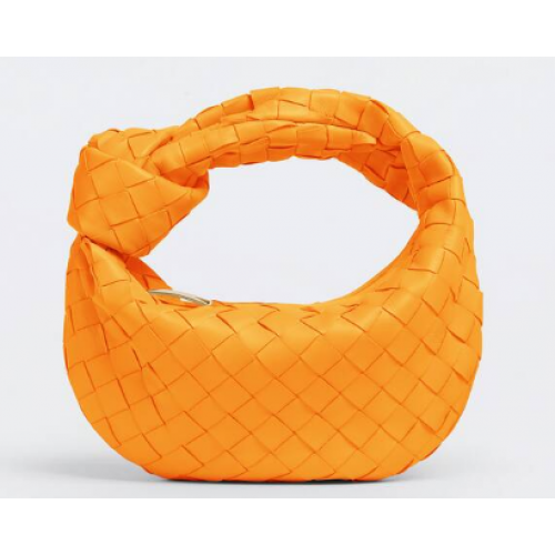 Bottega Veneta Mini bolso con asa superior de piel tejida 651876 Mandarina