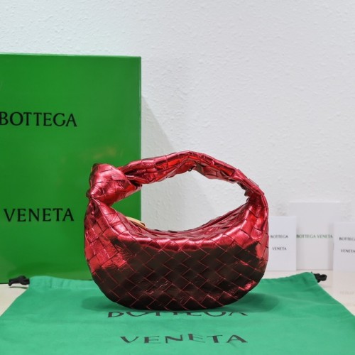 Bottega Veneta Mini bolso de mano de piel trenzada 651876 rojo