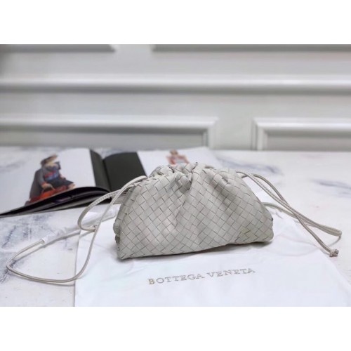 Bottega Veneta Embrague de cuero original 59877 blanco