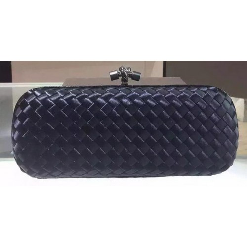 Bottega Veneta STRETCH Knot Knot Sheepskin Leather Clutch BV8651 Negro
