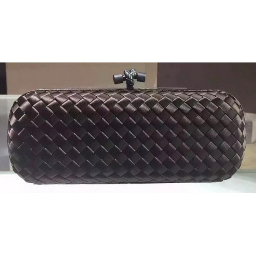Bottega Veneta STRETCH Knot Knot Sheepskin Leather Clutch BV8651 Marrón