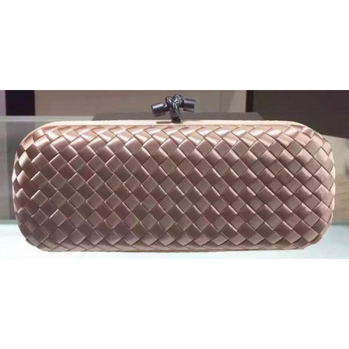 Bottega Veneta STRETCH Knot Knot Sheepskin Leather Clutch BV8651 Dorado claro