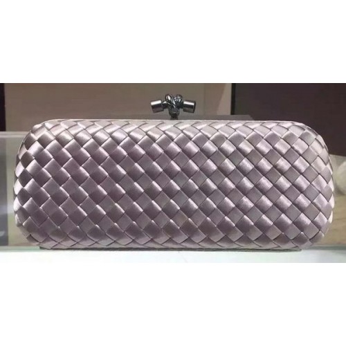 Bottega Veneta STRETCH Knot Knot Sheepskin Leather Clutch BV8651 Plata