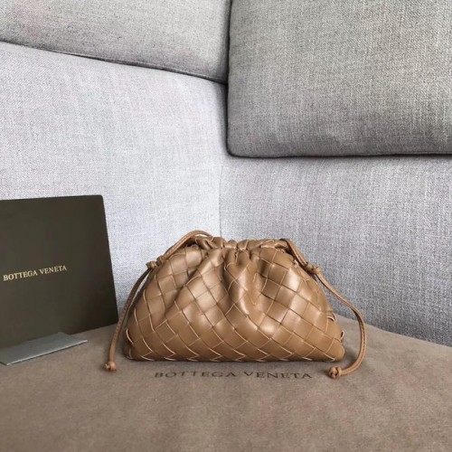 Bottega Veneta Piel De Oveja Tejiendo Cuero Original BV3693 Marrón