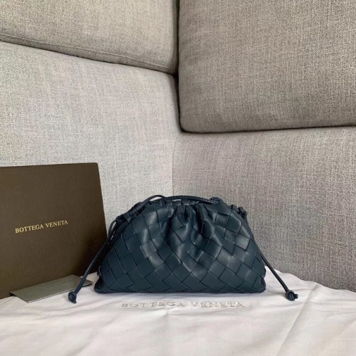 Bottega Veneta Piel De Oveja Tejiendo Cuero Original BV3693 Azul Marino
