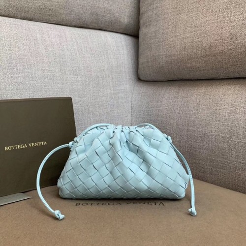 Bottega Veneta Piel De Oveja Tejiendo Cuero Original BV3693 Azul Cielo