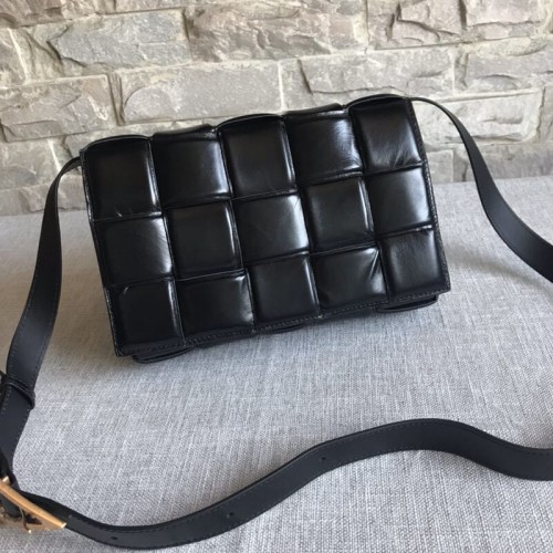 Bottega Veneta Piel De Oveja Tejiendo Cuero Original BV3996 Negro