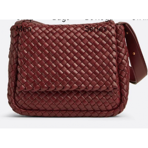 Bottega Veneta Bolso bandolera pequeño acolchado de piel intreccio 709418 Burdeos
