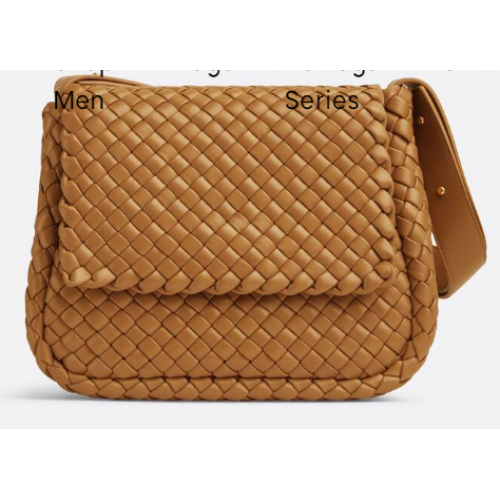 Bottega Veneta Bolso bandolera pequeño acolchado de piel intreccio 709418 Caramelo