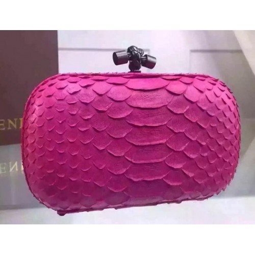 Bottega Veneta Clutch de cuero con nudo de serpiente BV8653 Rosa