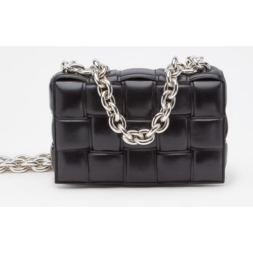 Bottega Veneta THE CHAIN CASSETTE Entrega acelerada 631421 negro Herrajes: acabado plateado
