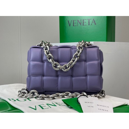 Bottega Veneta THE CHAIN CASSETTE Entrega acelerada 631421 púrpura Herrajes Acabado en plata