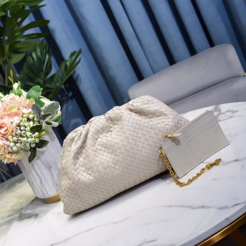 Bottega Veneta tejido bolso de embrague 585853 blanco