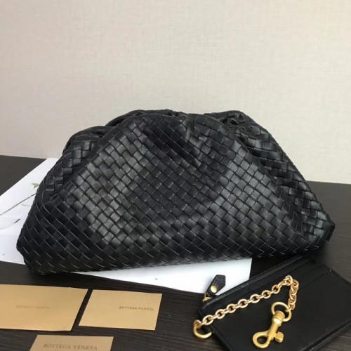 Bottega Veneta tejido bolso de embrague 585853 negro