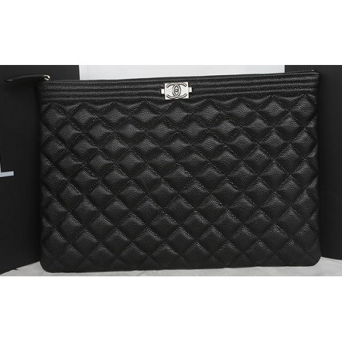 Boy Chanel Cannage Patrón Embrague A69254 Negro