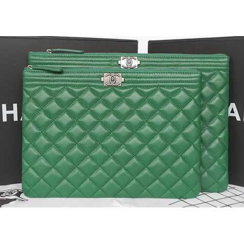 Boy Chanel Cannage Pattern Clutch A69254 Verde
