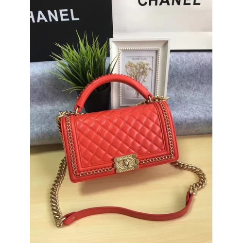 Bolso Boy Chanel Flap Piel De Becerro Original A67086B Rojo