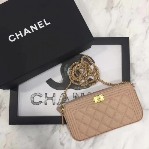 Boy Chanel Flap Bag Original Cannage Pattern CHA3369 Albaricoque