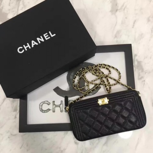 Bolso Boy Chanel Solapa Patrón Original Cannage CHA3369 Negro