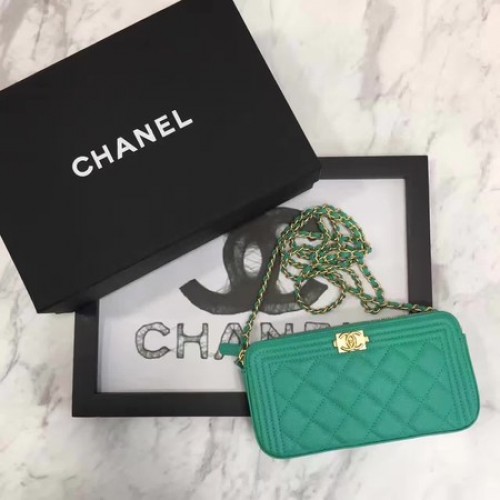 Bolso Boy Chanel Solapa Patrón Cannage Original CHA3369 Verde