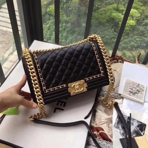 Bolso Boy Chanel Flap Piel Original B67086 Negro