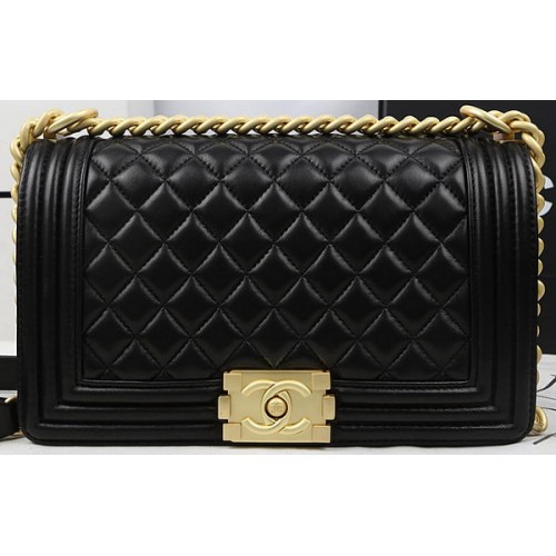 Boy Chanel Flap Bolsos Original Piel De Oveja A67025 Negro