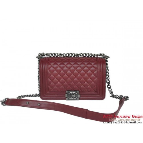 Boy Chanel Flap Shoulder Bag A67086 Piel de oveja Burdeos