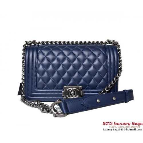 Boy Chanel Flap Shoulder Bag A67086 Piel de oveja RoyalBlue