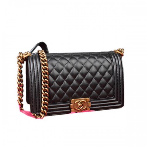 Boy Chanel Flap Bandolera Negro Cuero Original A67086 Bronce
