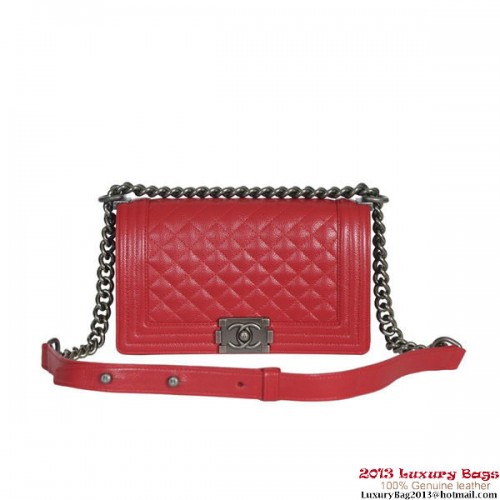 Boy Chanel Flap Shoulder Bag Classic Cannage Patterns A30172 Rojo