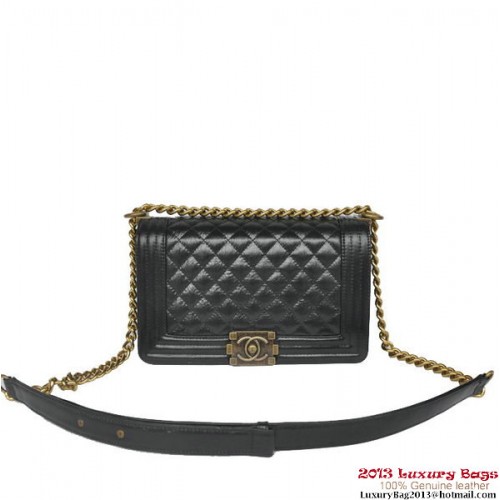 Boy Chanel Flap Bandolera Cuero Iridiscente A67086 Negro